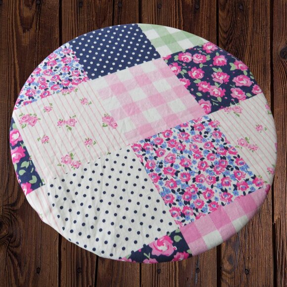 Kitchenaid Bowl Cover, Reversible Pink Patchwork and Floral Mixer Cover - Picture 3 of 7